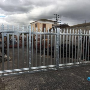 Industrial Palisade Double Swing Gate