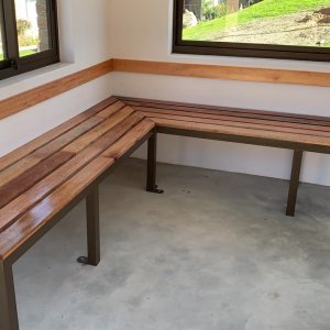 Steel and Wood Seat