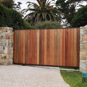 Wooden Driveway Slider Gate